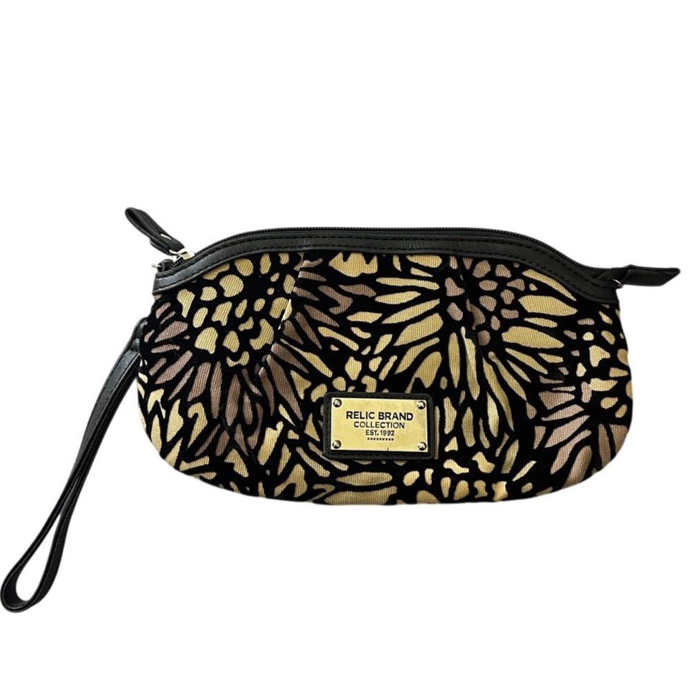 Relic Textured Floral Clutch Evening Bag Wristlet Party Purse Small